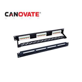 Patch panel 24p cat.5e UTP, 19"/1U, RAL9005